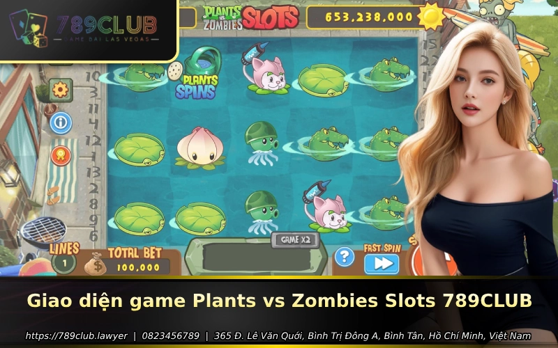 Giao dien game Plants vs Zombies Slots 789Club