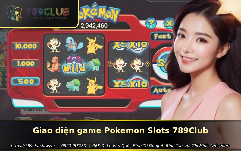 Giao dien game Pokemon Slots 789Club