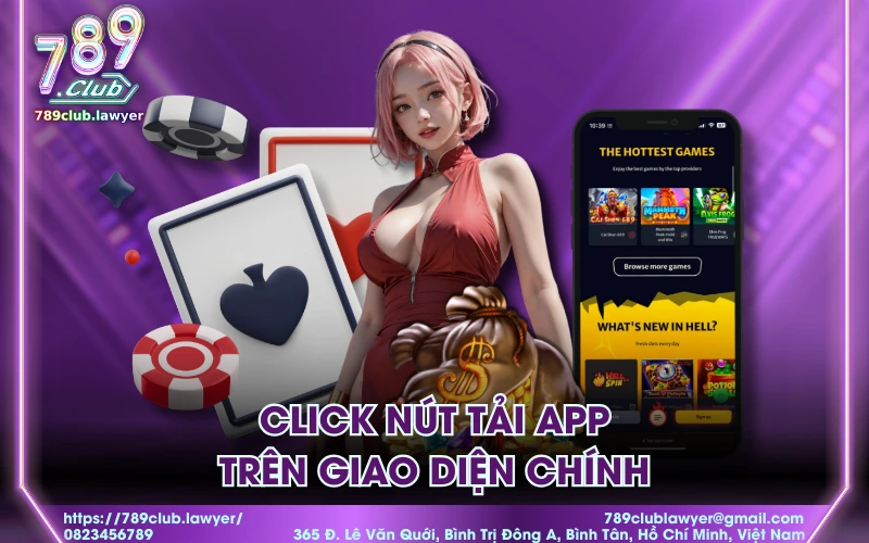 Click nút tải app trên giao diện chính
